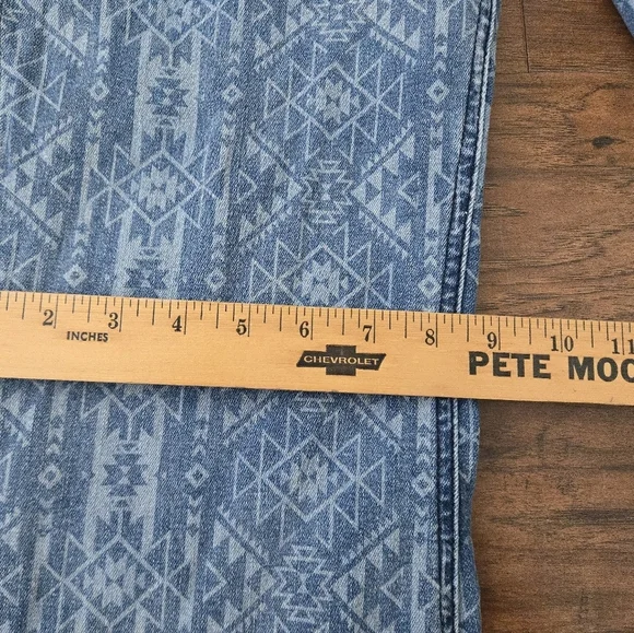 Rock And Roll Hooey Aztec High Rise Trouser Jeans Womens Size 33x32 Western - Picture 9 of 10